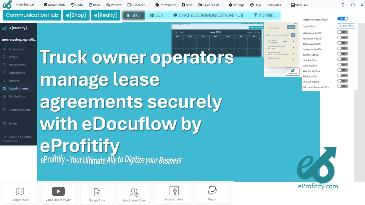 Truck owner operators manage lease agreements securely with eDocuflow by eProfitify